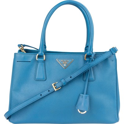 Prada Blue Saffiano Leather Galleria Handbag Tasche