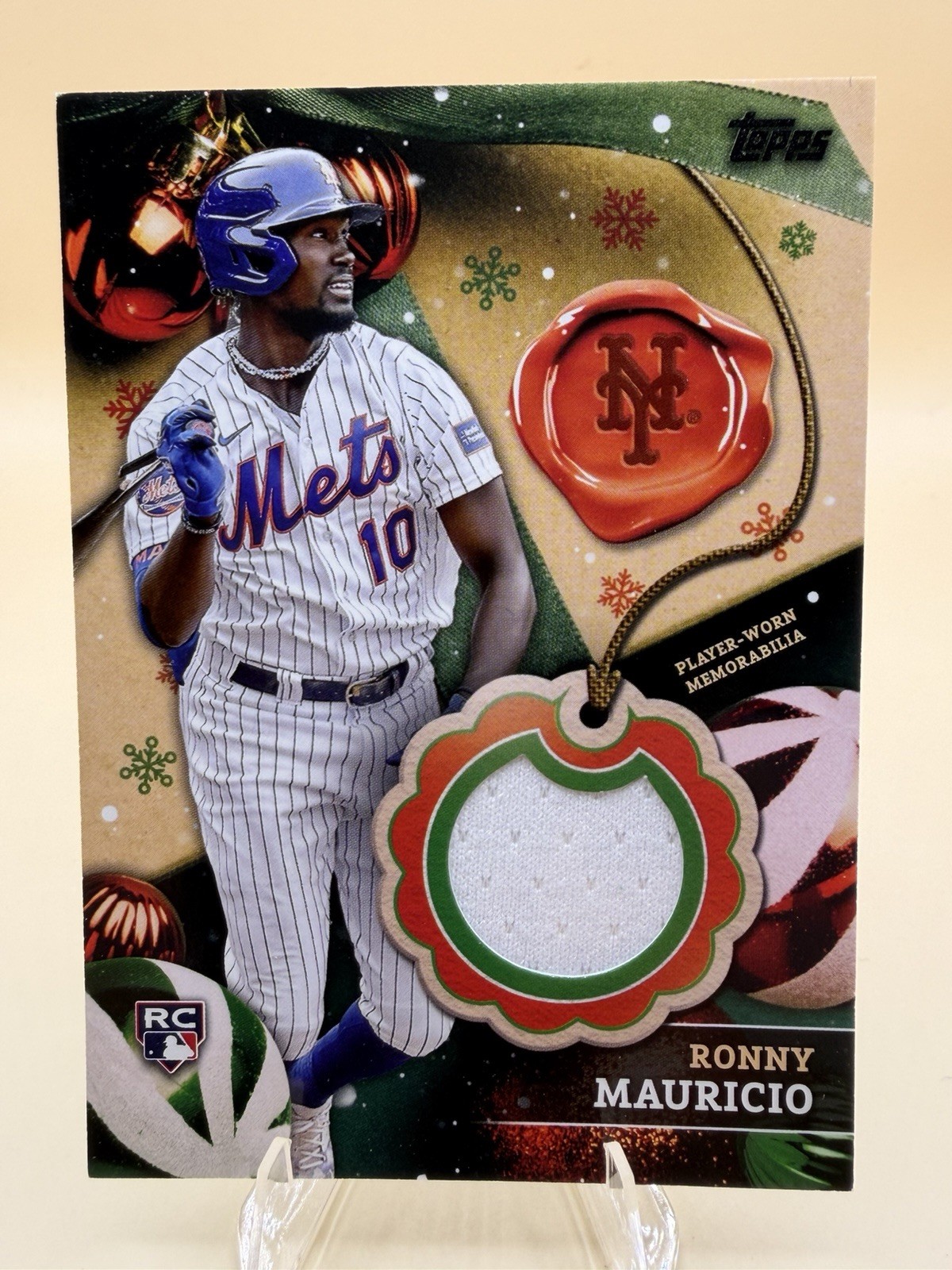 2024 Topps Holiday - Relics Ronny Mauricio #RC-RM Rookie RC New York Mets