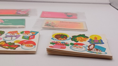 Lotto di 140 pezzi adesivi ed etichette natalizie vintage anni 60-70. Molto carino! D2073 - Foto 10 di 10