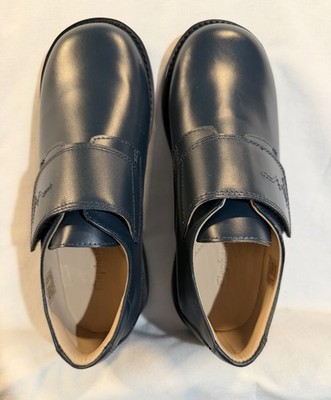 Elephantito Boys Scholar Hook And Loop Navy Dress Shoes Size US 1.5 New In Box