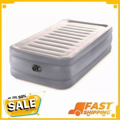 Intex 20'' Twin Dura-Beam Deluxe Raised Air Bed Mattress with Built-in Pump