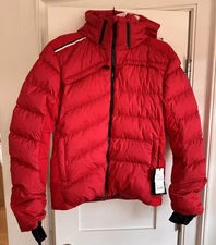 New With Tags Rossignol Men’s Hiver Down Jacket. Size L. Red. Lots Of Pockets.