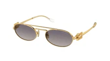Miu Miu MU 54ZS 5AK30C Gold Grey Gradient Oval Sunglasses Women – Authentic