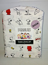 Berkshire Peanuts Snoopy Woodstock 4 pc Queen Bed Sheet Set NEW
