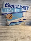 Vintage Coors Light Beer Women’s Pro Beach Volleyball Embossed Metal Sign RARE