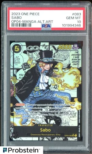 2023 One Piece OP04 EN Manga Alternate Art #083 Sabo PSA 10 GEM MINT