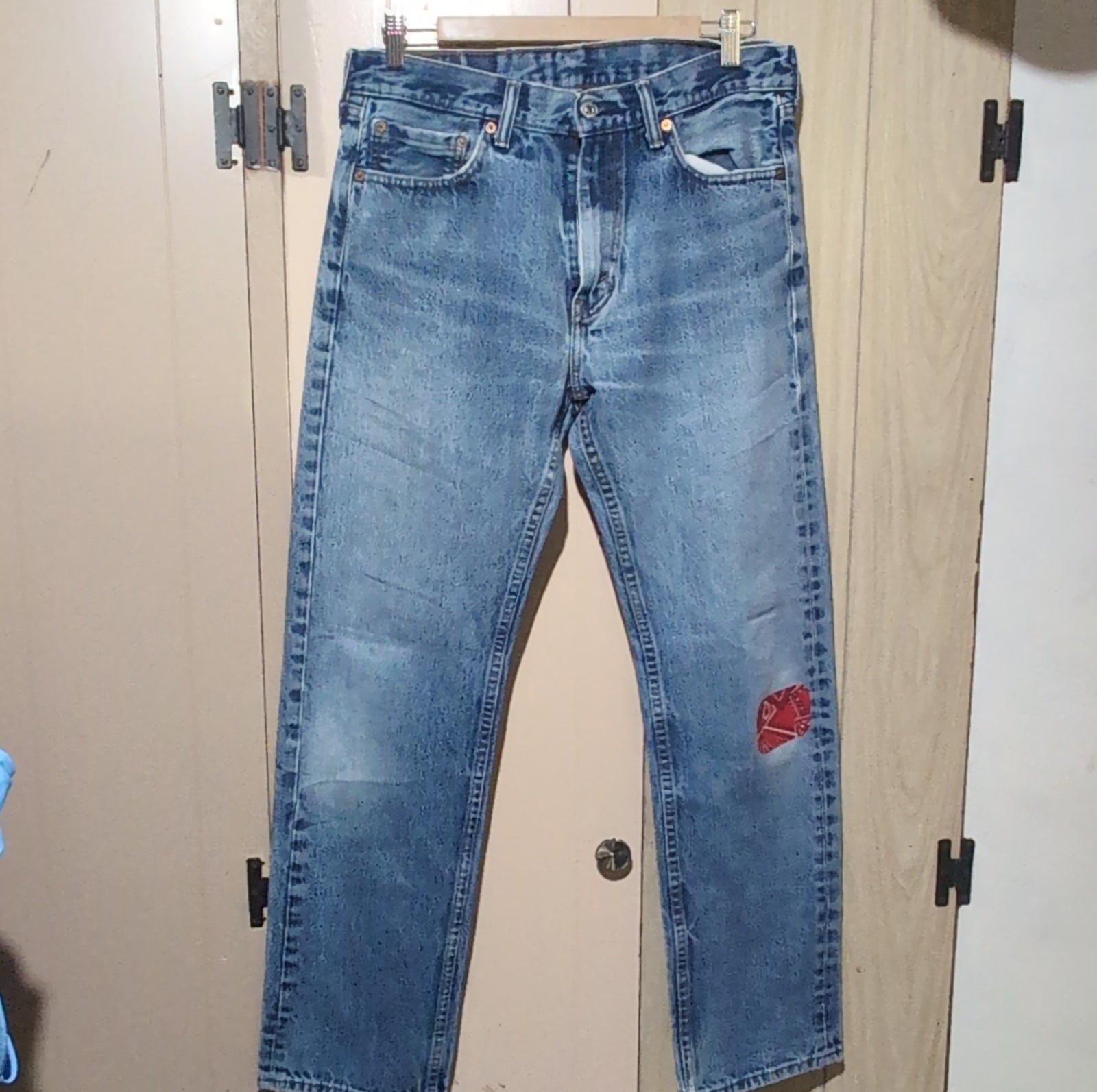 Levi Strauss Medium Wash Patch Button Straight De… - image 1