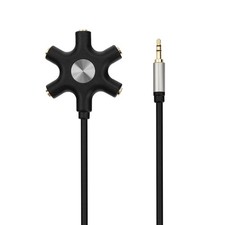 5-Way 3.5mm Multi Headphone Audio Splitter, Stereo Adapter for 5 Devices