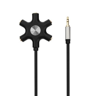 5-Way 3.5mm Multi Headphone Audio Splitter, Stereo Adapter for 5 Devices