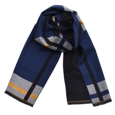 Winter Warm Scarf Fashion Contrast Color Plaid Stripe Travel Scarf Gift Male