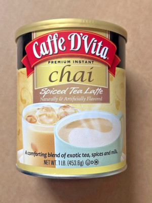 Caffe D'Vita Chai Spiced Tea Latte   16 oz Can   Sweet & Spicy Instant Chai Mix