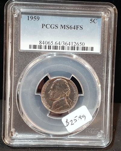 1959 JEFFERSON NICKEL - PCGS MS64FS - 2650