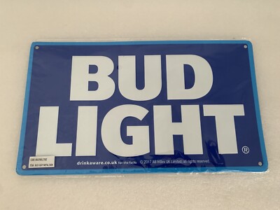 Bud Light Metall Bar Schild für Bars Mann Höhlen usw. neu und versiegelt 35 cm x 20 cm