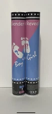 (2 Pink) Baby Girl Gender Reveal Powder Cannon 12", 100% Biodegradable Poppers