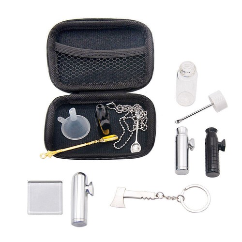 Juego de Mini Bong con Cuchara de Metal y Tarro de Almacenamiento 13 Accesorios Color Aleatorio - Imagen 9 de 10