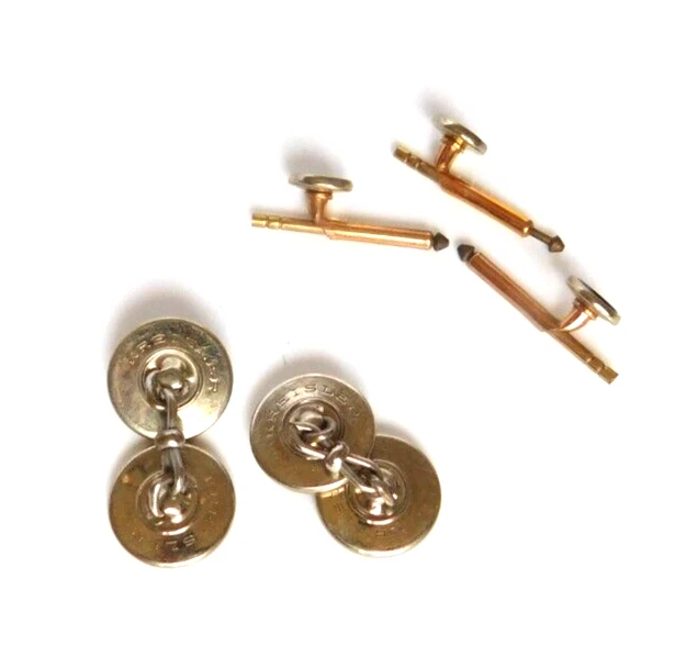 Juegos de gemelos Kreisler vintage para hombre centros metálicos Foto 2 de 3