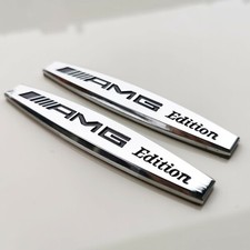 2er AMG Edition Emblem Kotflügel Badge Schriftzug silber glanz 100*18mm