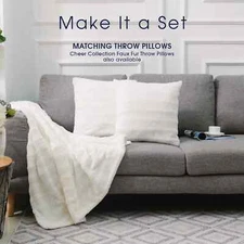 Cheer Collection Faux Fur/ Microplush Reversible Throw