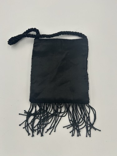 Sasha of NYBlack Beaded Satin Purse with Beaded Handle & Bead Fringe - 第 3/6 張圖片