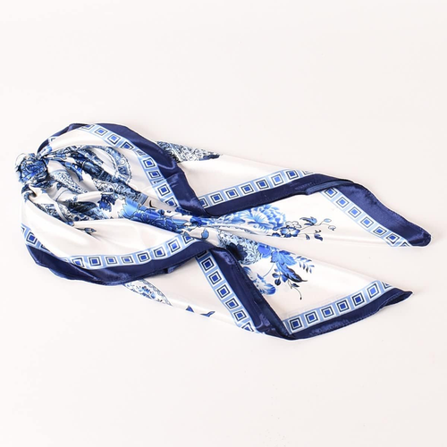 35 X 35 Women'S Fashion Pattern Large Square Silk like Hair Scarf Head Sleeping - Picture 6 of 12