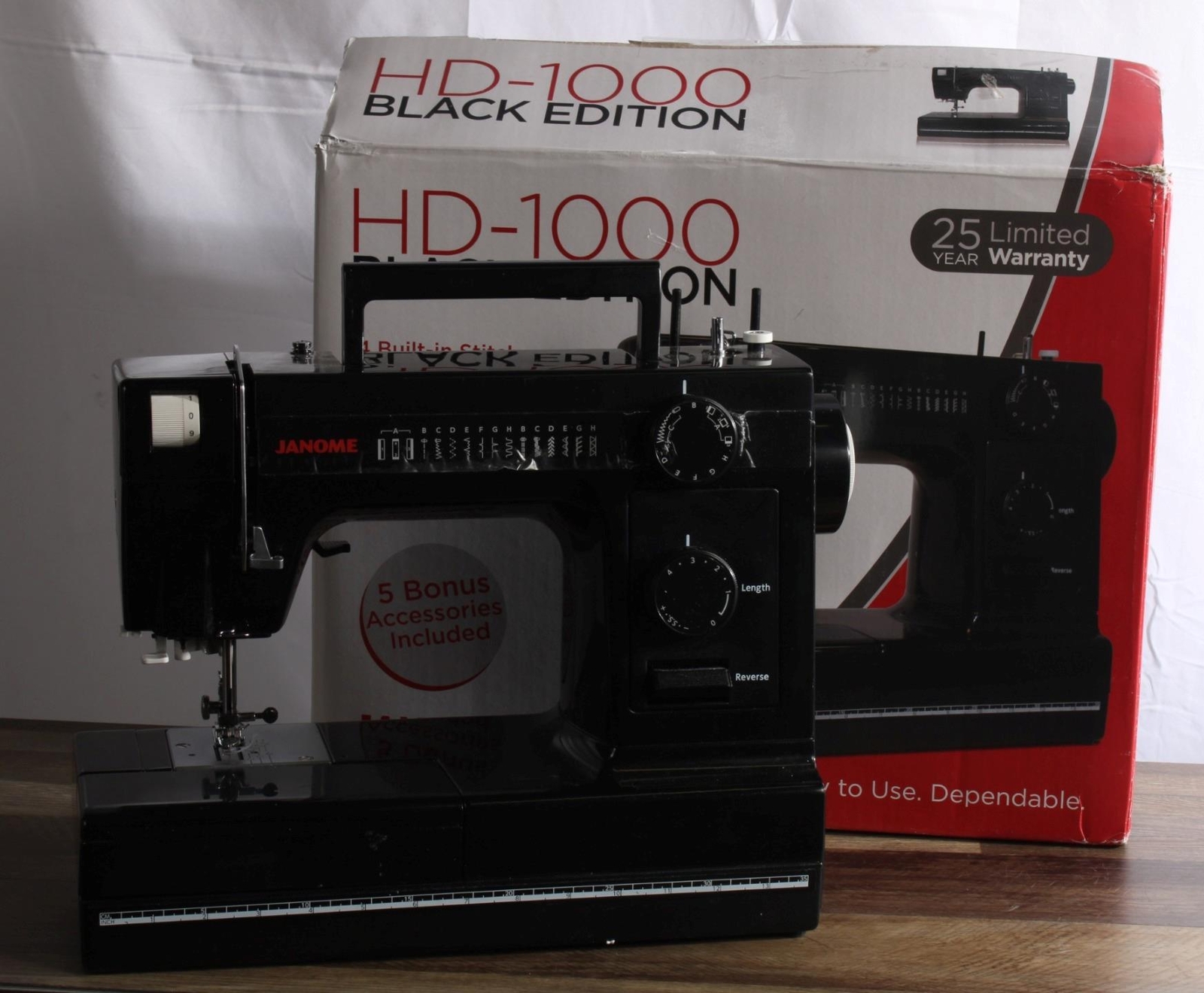 Janome HD1000 Black Edition Sewing Machine HeavyDuty 14 BuiltIn