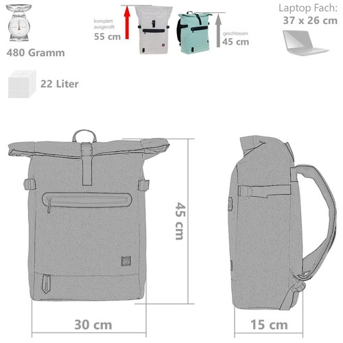 Rucksack Herren Damen Kurierrucksack Elephant Laptop Tasche AllDay Large 12962 - Bild 43 von 70