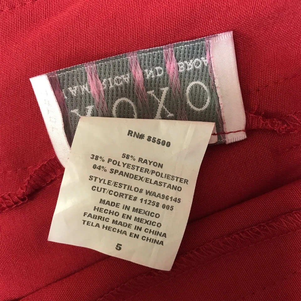 Vintage 90s Y2K Mini Skirt Juniors 5 Red Grunge Indie Rave Club Mod 60s XOXO - Image 4 of 4