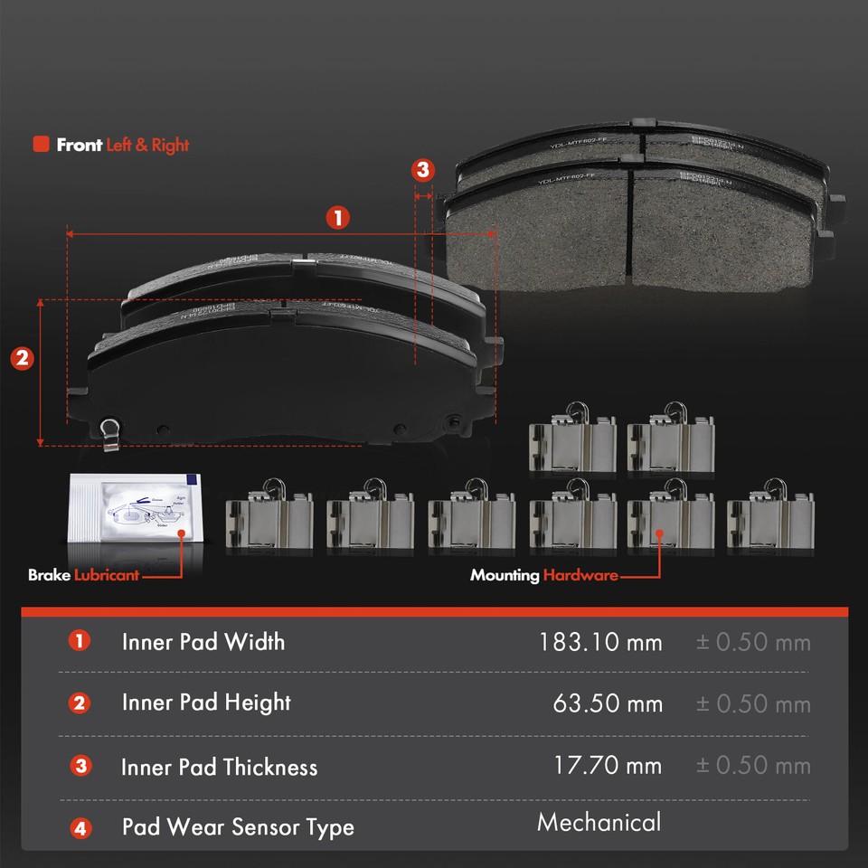 6x Front Side Brake Disc Rotor & Ceramic Brake Pad for Jeep Wrangler