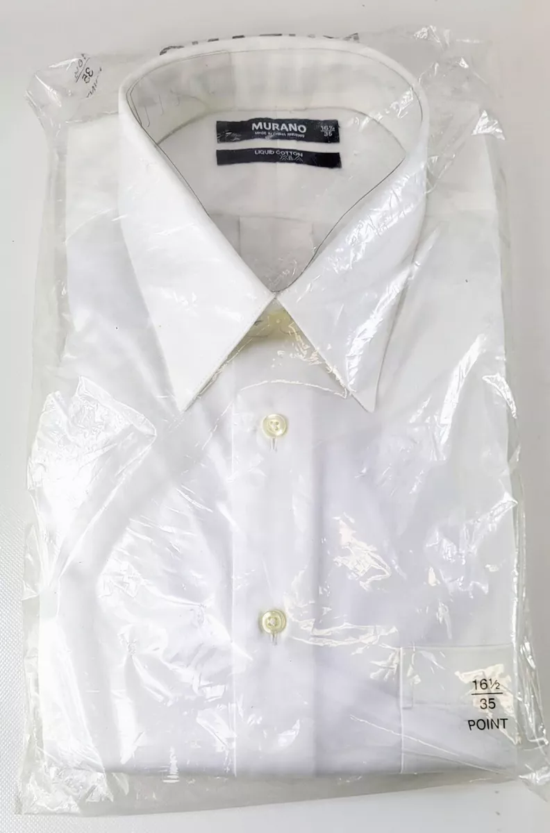 Murano Liquid Cotton XLA Mens Point Collar Button LS Dress Shirt