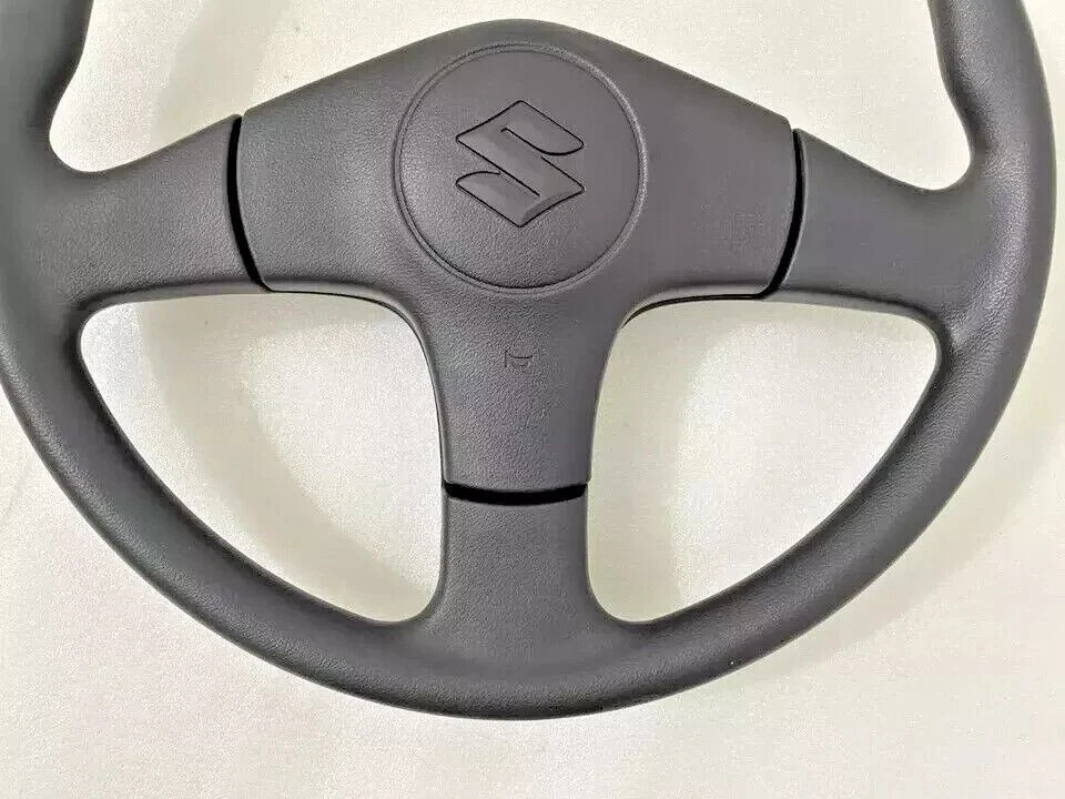 FOR Suzuki Samurai SJ410 SJ413 Jimny Steering Wheel With Horn Button Black Color Foto 2 de 4