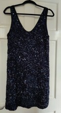French Connection Navy Blue sequin embellished evening cocktail dress size 8