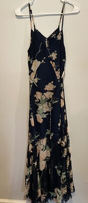 Lulus Baby Doll Cocktail Party Floral Spaghetti Strap Women's Maxi Dress XS