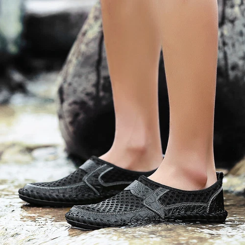 Herren Halbschuhe Slip on Sommer Loafer Slipper Mokassin Hausschuh Fahrschuhe - Bild 18 von 28