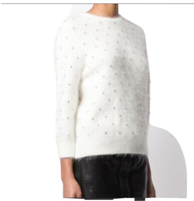 Bash Sweater Size small Black Rhinestones angora blend