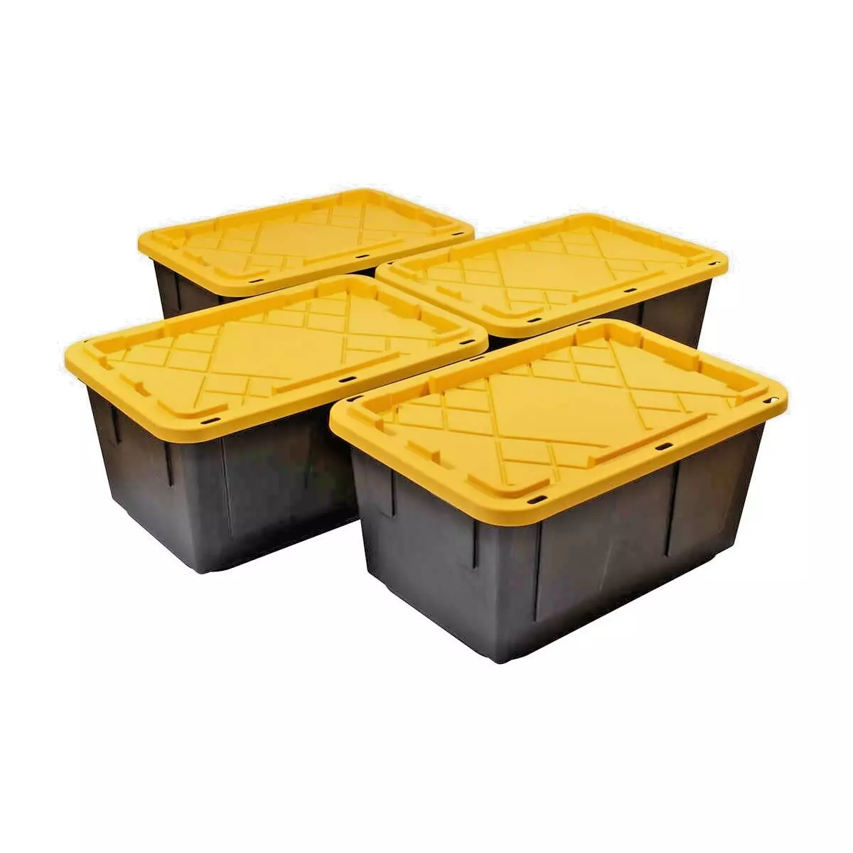 STORAGE BOX CONTAINERS BINS PLASTIC BOXES WITH LIDS STACKABLE TOTES  ORNAMENT 4PK