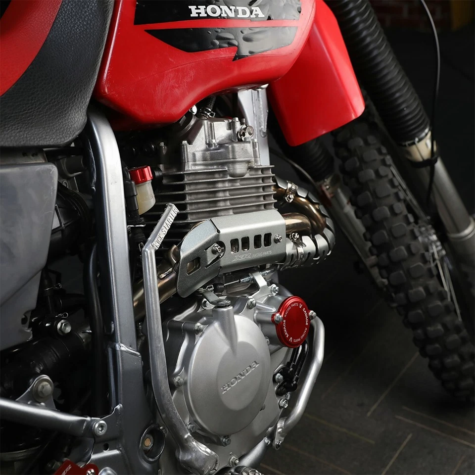 Protector de cubierta de protector térmico de tubo de silenciador de escape cromado para HONDA XR250R XR400R Foto 3 de 4