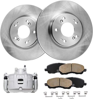 Front Disc Rotors Left Caliper Brake Pads for 2007- 2014 Caliber Patriot Sebring