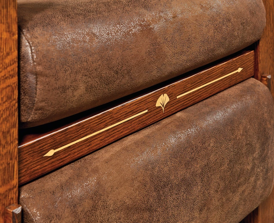 Amish Mission Arts & Crafts Mesa Recliner Accent Chair Solid Wood Upholstery - Image 4 of 4