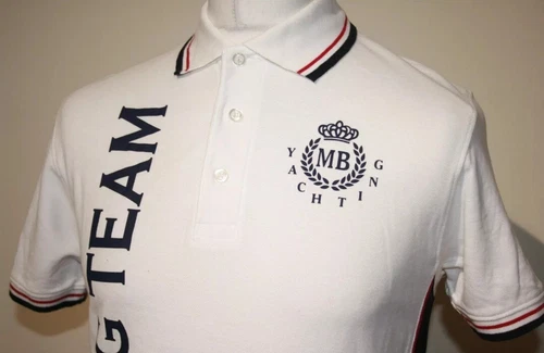 Manuel Balestra Genova Yachting Polo Shirt  - White/Navy/Red - Sailing Top