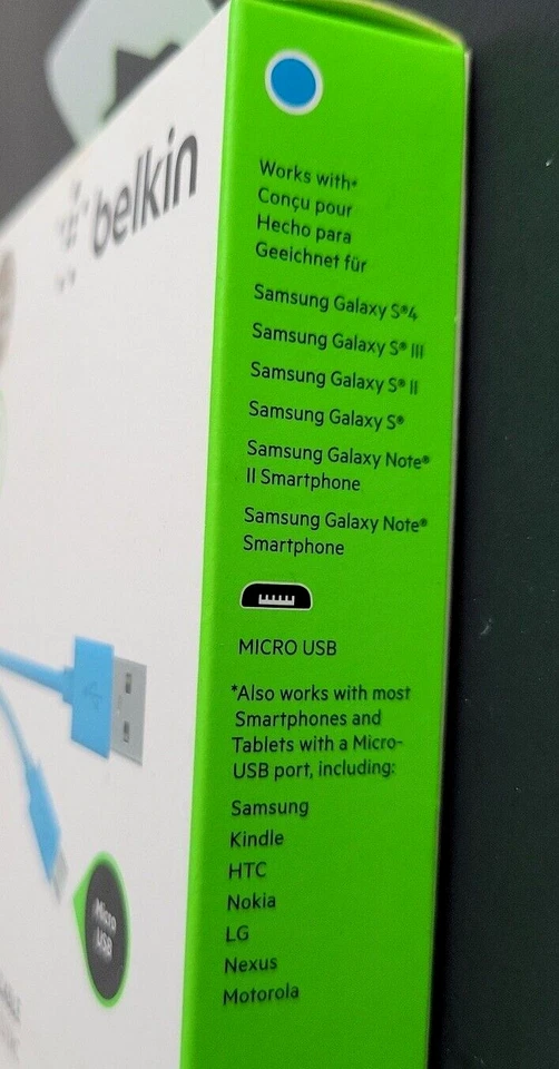 Blue Belkin MIXIT 4 ft Micro-USB to USB Cable for Mobile Devices - New & Sealed - Image 3 of 4