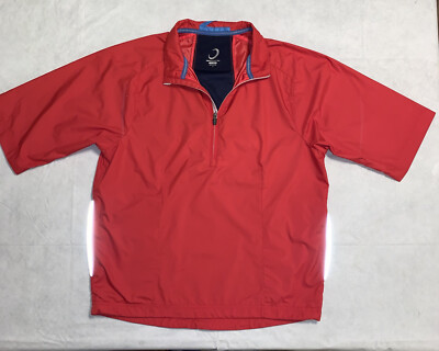 Zero Restriction Tour Series 1/4 Zip Short Sleeve Windbreaker Men s Small Red
