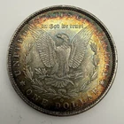 1888-O Morgan Silver Dollar $1 Rare Dual Rainbow Toning Toned UNC BEAUTIFUL COIN