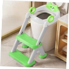 Toilet Potty Training Seat with Step Stool Ladder, Comfortable Safe Green
