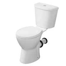 2-Piece 1.0/1.6 GPF Dual Flush round Toilet in White, Rear Flush Not Floor Mount