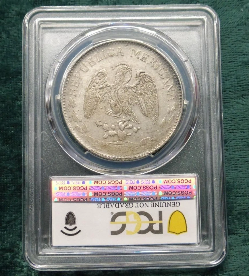 1915 CHa PCGS Unc Detail Mexico Chihuahua Silver Peso, Mint Error, KM #619 - Image 3 of 4