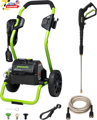 #ad Greenworks 2000 PSI 13 Amp Electric Pressure Washer Wheels For Transport 20 $245.65