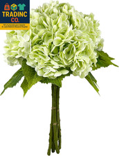 21In Light Green Artificial Hydrangea Flowers 5 Pcs Real Touch 3D Print Latex Fl