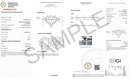 Bague en or blanc 18 carats sertie de diamants cultivés en laboratoire taille ronde IGI E F VVS 2,50 carats CVD - Photo 15/20