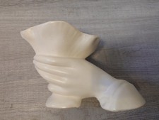 Vintage Ivory Nelson McCoy USA Hand Holding Cornucopia Vase Planter MCM