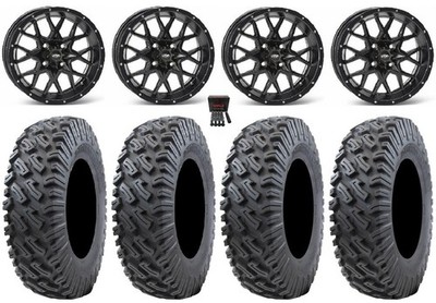 ITP Hurricane 15'' Wheels Bk 30'' Dirt Commander 2.0 Tires Yamaha Viking Wolverine